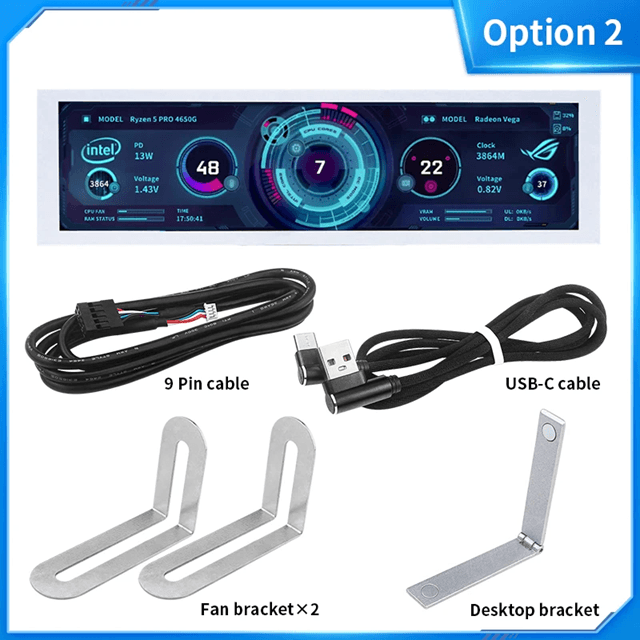 8.8 Inch Type C Secondary Screen for Real Time CPU GPU RAM Monitoring
