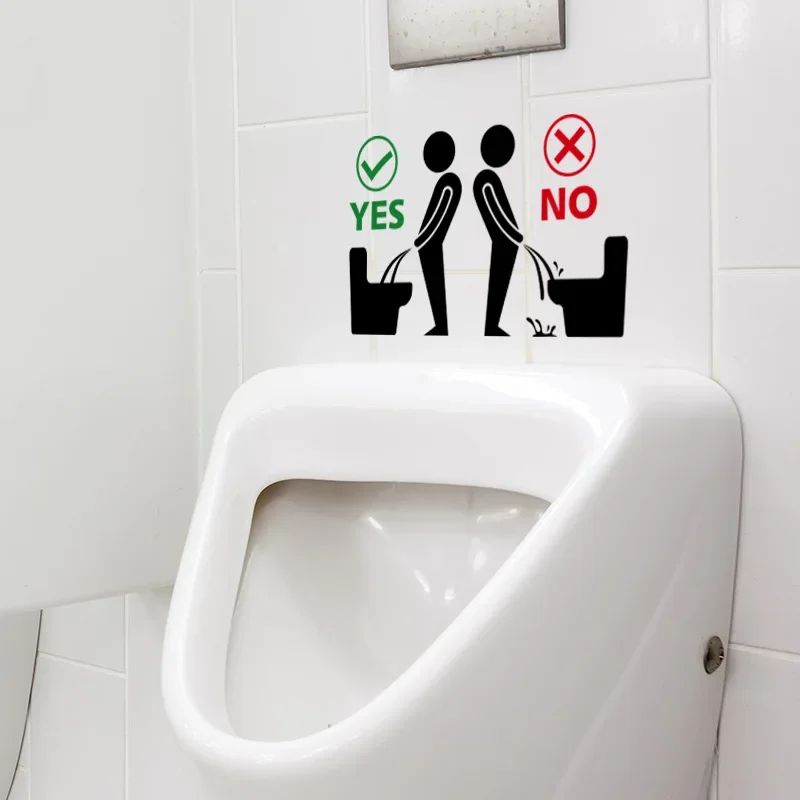 Funny Toilet Sticker Bathroom Wall Decal Removable WC Sticker Decor