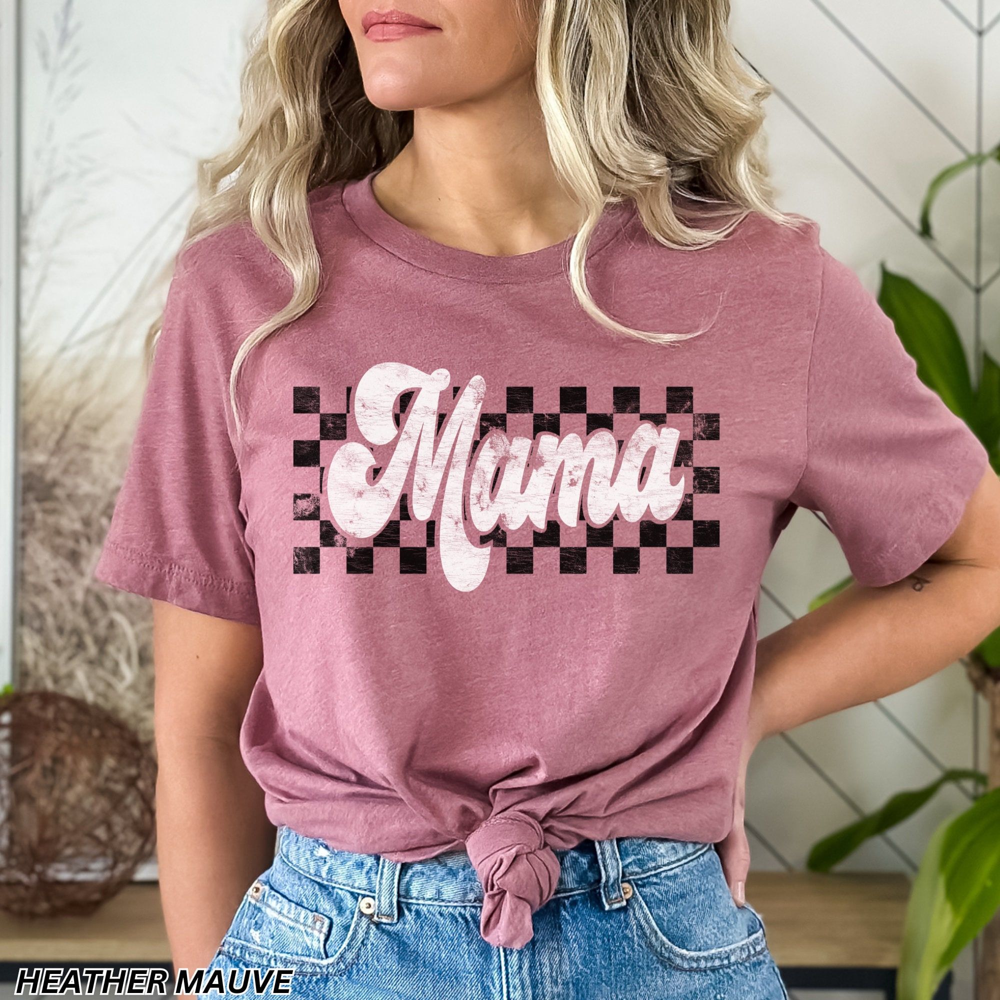 Checkered Mama Shirt, Retro Mama Shirt, Mother's Day Gift, Mom Life Shirt, Motherhood Shirt, Cute Mom Shirt, Mom Gift