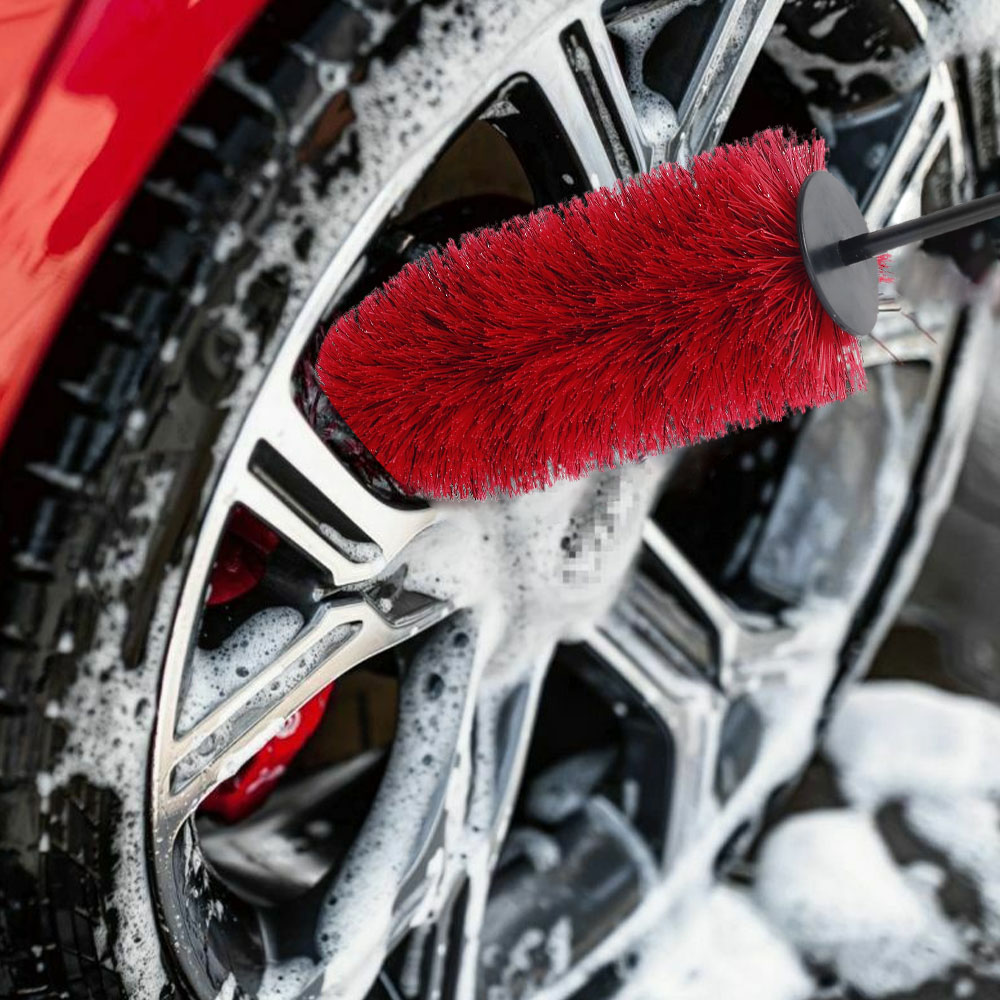Car Wheel Rim Tire Cleaning Brush Soft Bristle Non-Scratch Car Care Detailing Tool