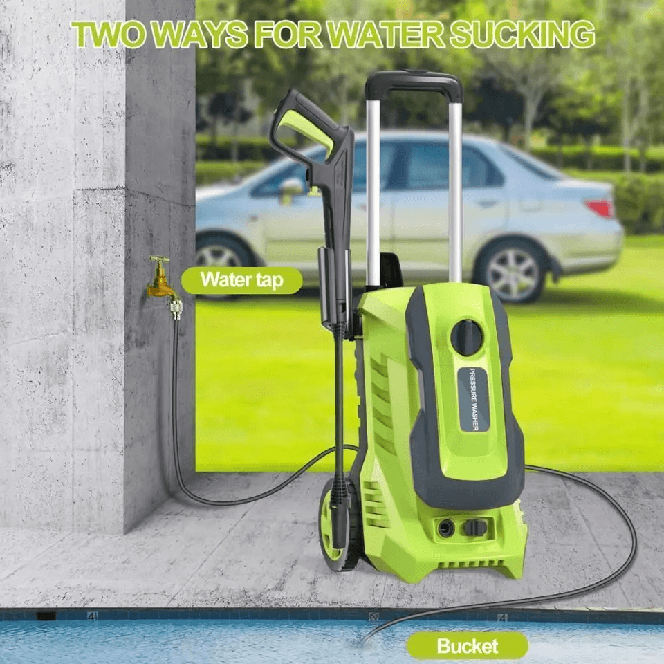 Electric High Pressure Washer Max, Quick-Connect Nozzles, Telescopic Handle, Foam Cannon, Heavy Duty Power Washer