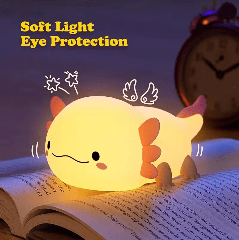 LunaLumi Axolotl Touch Rechargeable Night Light