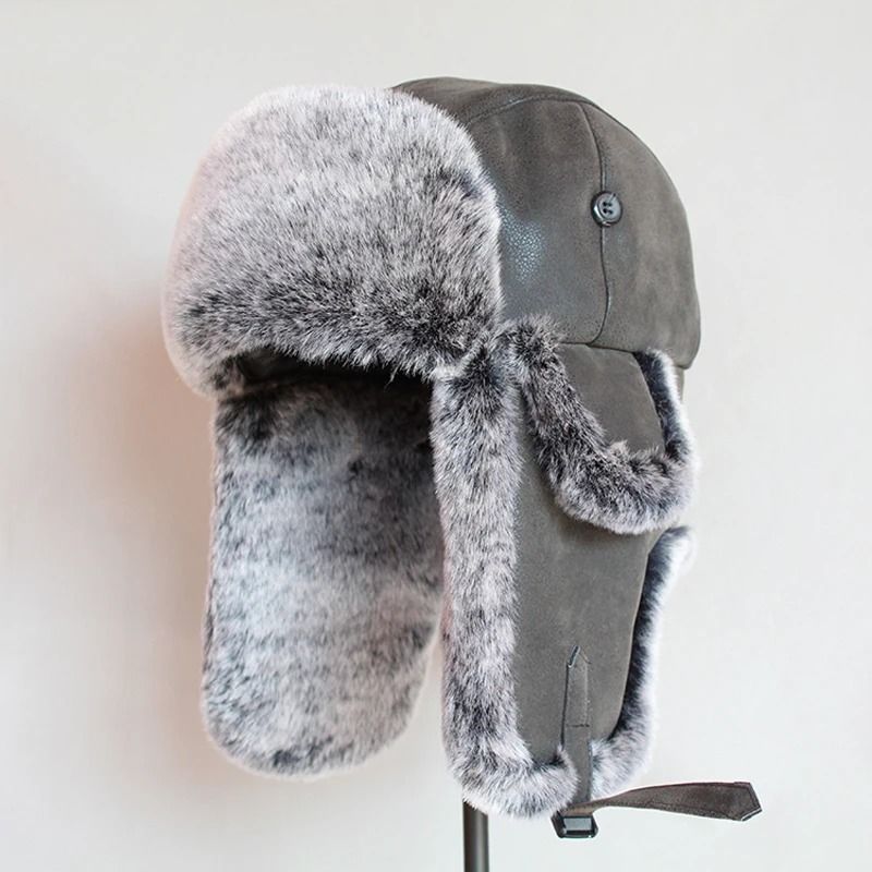 Premium PU Leather Thermal Bomber Ushanka Hat