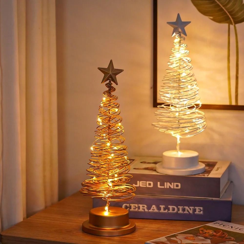 Spiral-Glow Metal Fairy Tree Lamp