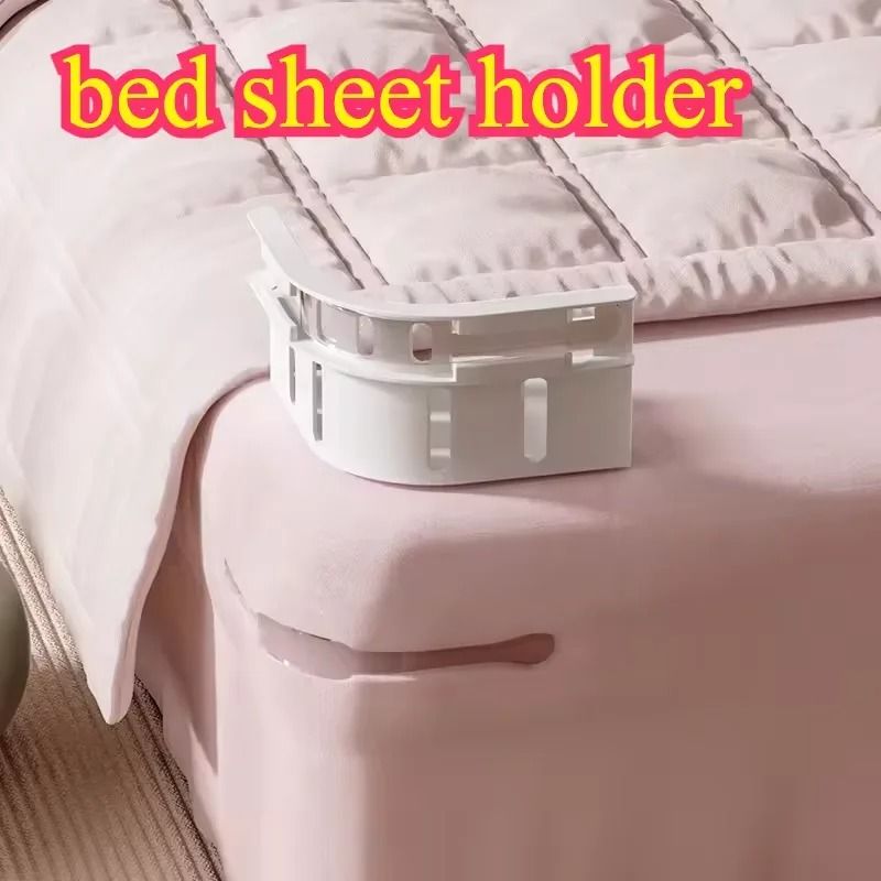 4-Piece Invisible Bed Sheet Holder & Fastener Set
