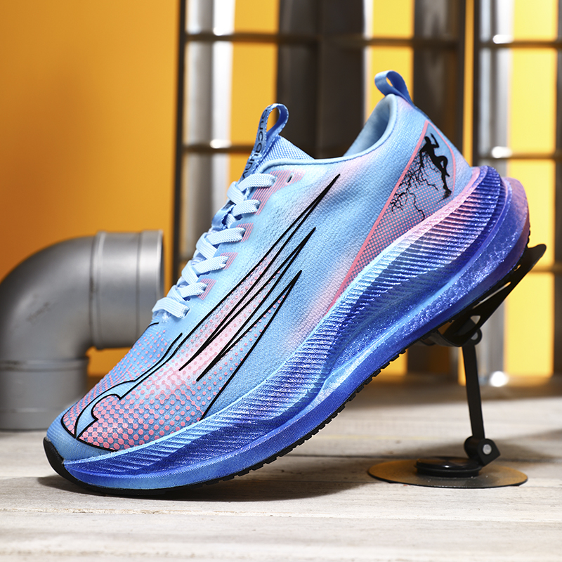 Lightweight Marathon Running Shoes with Carbon Plate and Air Cushion Comfortable Breathable Nonskid Sports Sneakers
