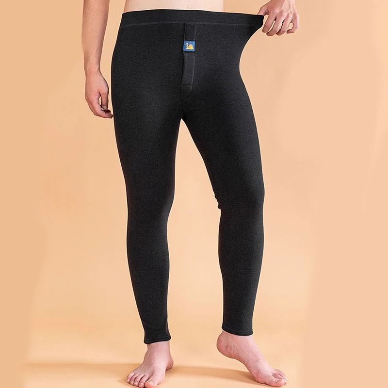 Mens Thermal Underwear Fleece Lined Winter Pants
