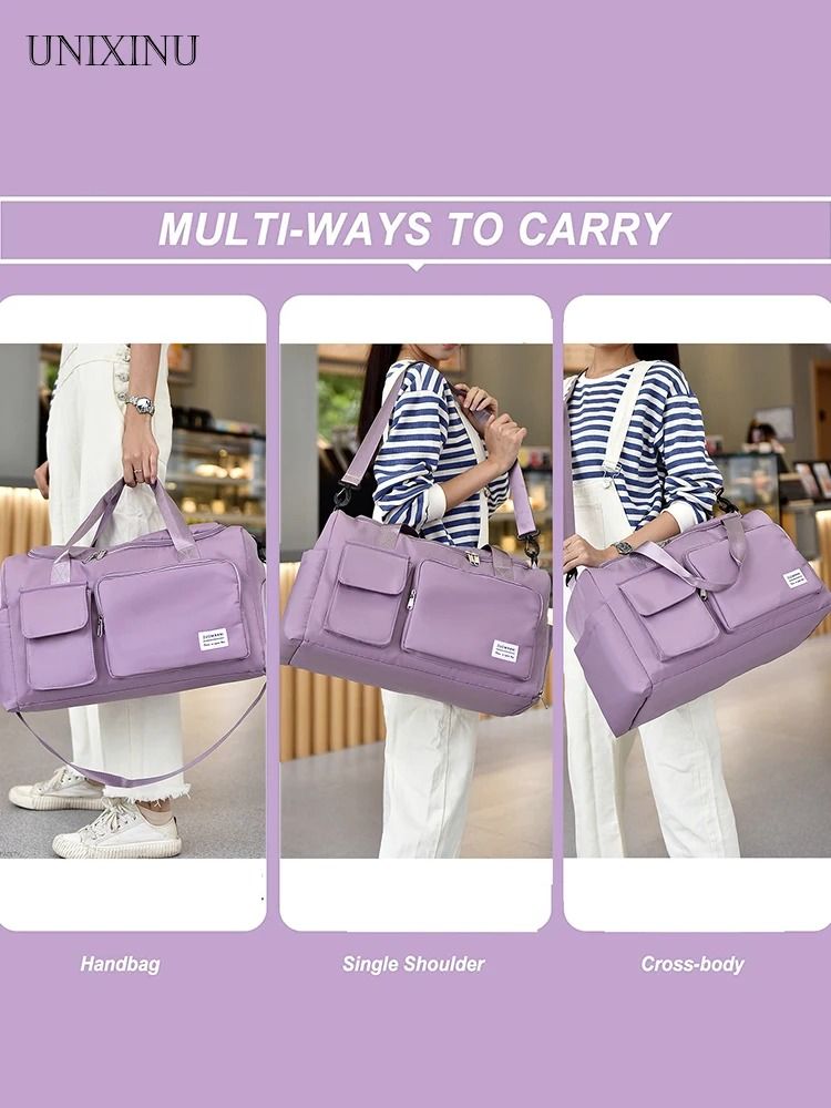UNIXINU Carry On Travel Duffle Bag Large Capacity with Shoe Compartment