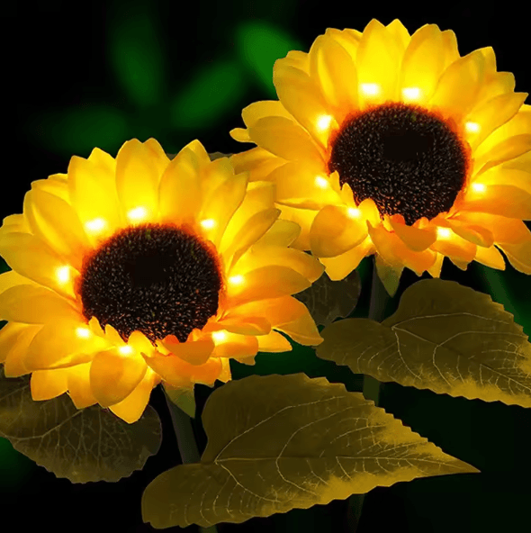 Solar LED Sunflower & Rose Garden Lights – Waterproof Colorful Outdoor Landscape Decor