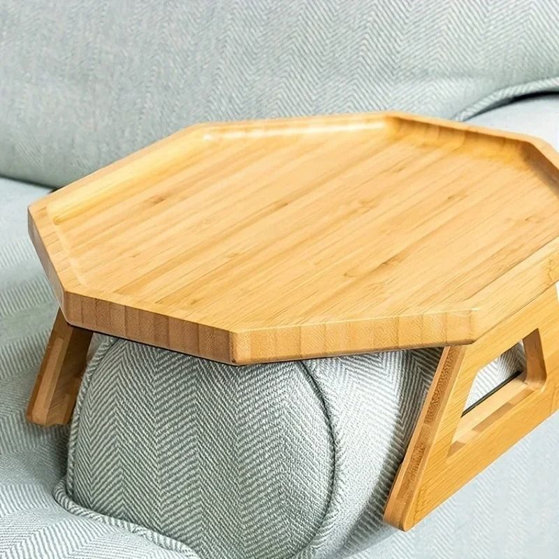 Professional Natural Wooden Foldable Sofa Armrest Tray