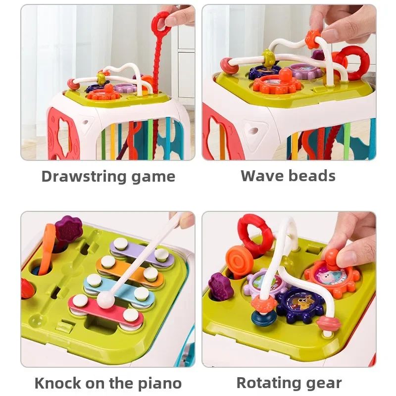Montessori Sensory Learning Toy for Babies 0–12 Months – Colorful Sorting Blocks for Early Development