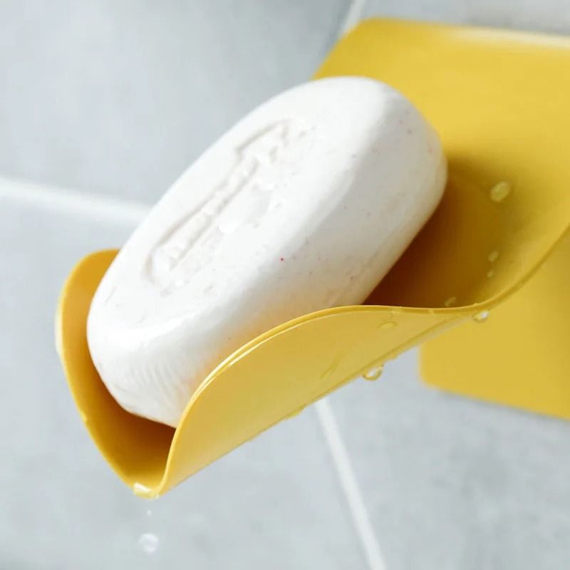 Wall Mounted Plastic Self Adhesive Bathroom Soap Holder With Drain