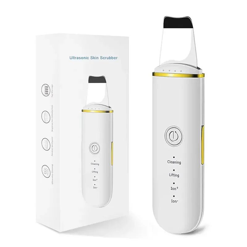 Ultrasonic Skin Scrubber Facial Spatula Blackhead Remover with Ion Cleansing Modes