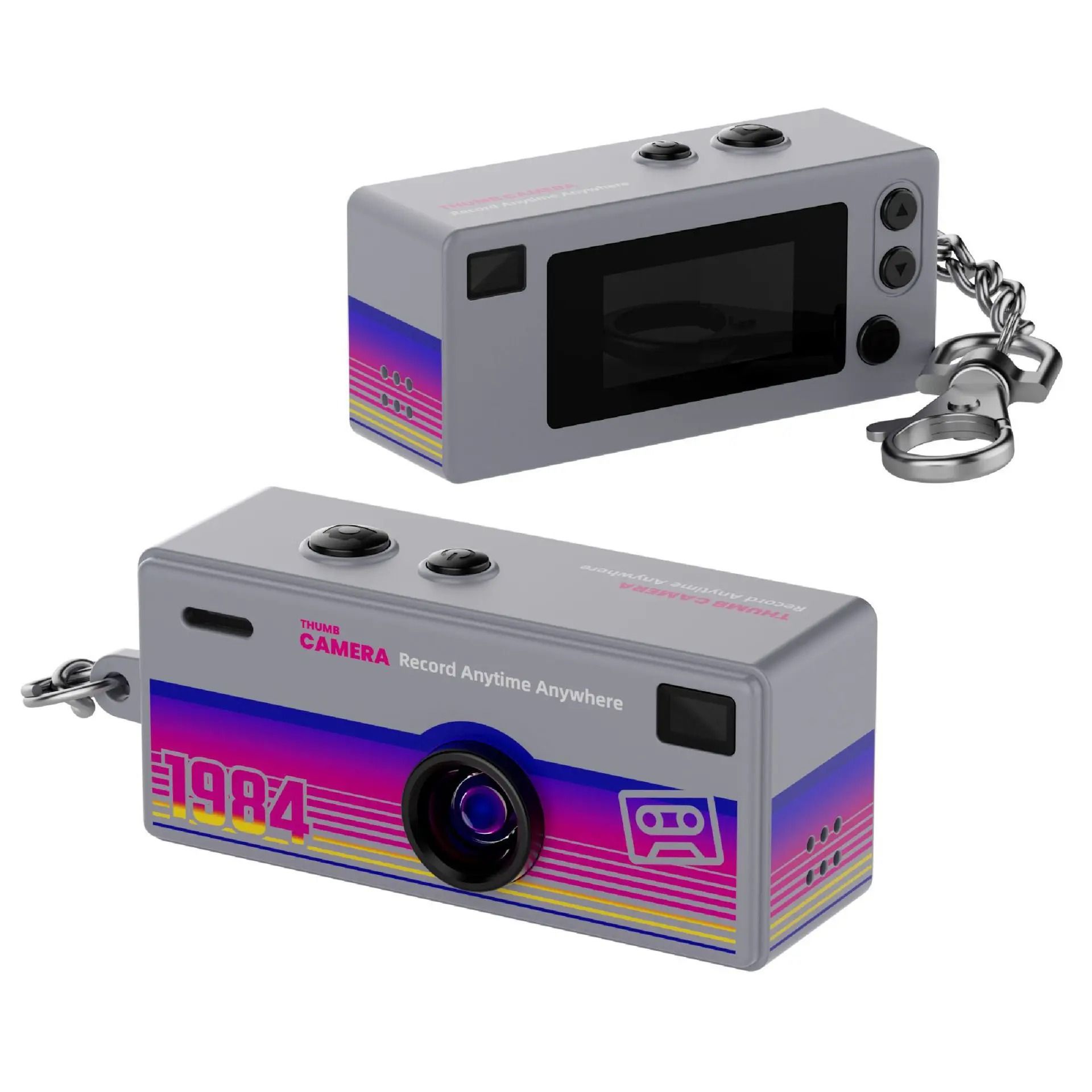 Retro 1984 Thumb Camera – Mini Keychain CCD Digital Camera – High-Yield Nostalgic Interaction Hub