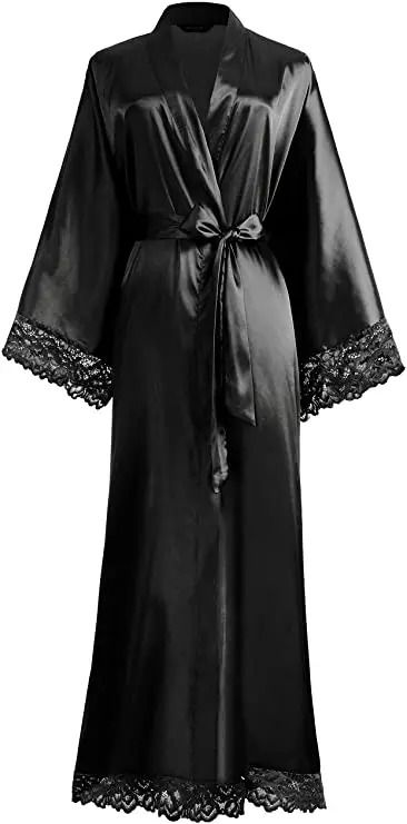 Silky Satin Lace Wedding Robe – Elegant Bridal & Bridesmaid Sleepwear