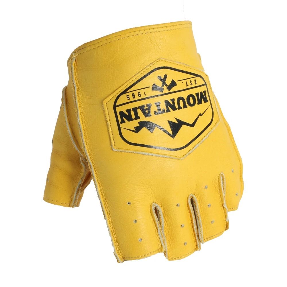 Retro Cowhide Leather Half-Finger Motorcycle Gloves