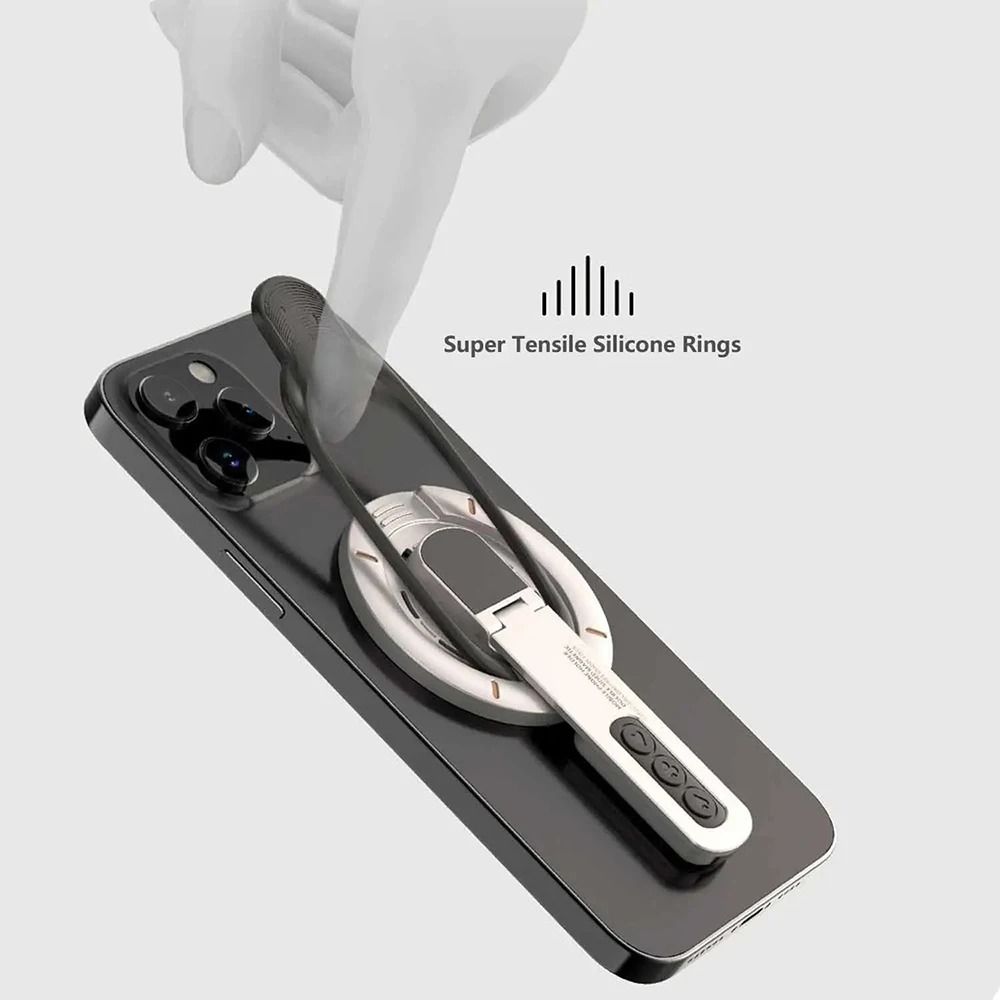 Universal Double-Sided Magnetic Finger Ring & 360° Rotating Smartphone Stand