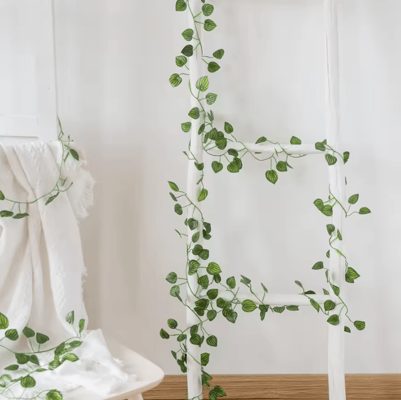 210cm Artificial Hanging Green Vine Garland – Realistic Silk Leaf Decor for Home & Events