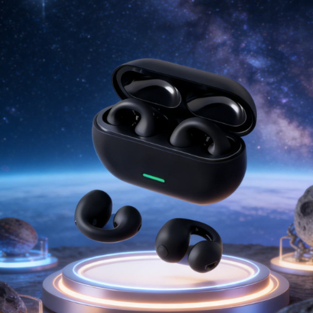 Open Ear Bluetooth Clip On Earbuds Air Conduction Wireless Sports Headset