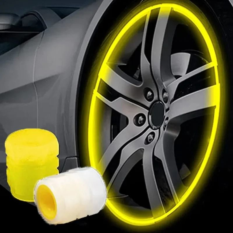Glow in the Dark Tire Valve Caps Fluorescent Wheel Caps for Cars and Motorcycles