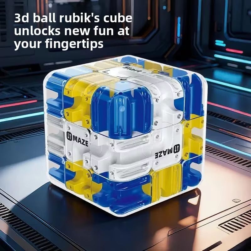 GlowMaze 3D Maze Cube Transparent Rolling Ball Puzzle
