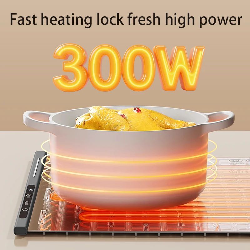 Flexible Silicone Food Warmer Mat Foldable Electric Warming Tray – Constant-Heat Food Warming Board