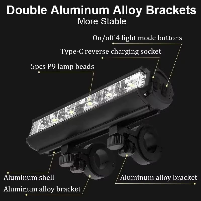 EOS610 8000mAh Rechargeable Bicycle Light – Waterproof USB Bike Headlight for Road and MTB Cycling