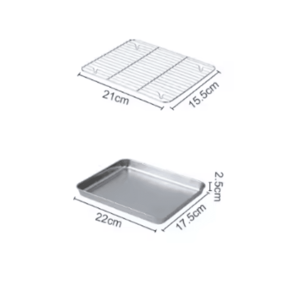 ProBake Stainless Steel Baking Pan with Rack – Heavy-Duty Oven Roasting & Brownie Tray