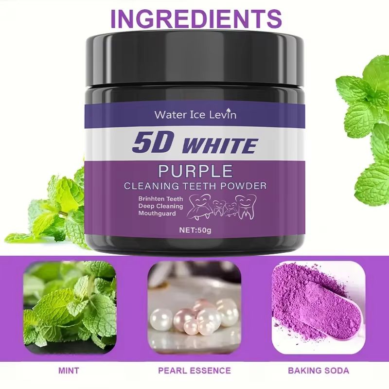 BrilliantSmile Purple Teeth Whitening Powder Daily Deep Clean Polishing Formula