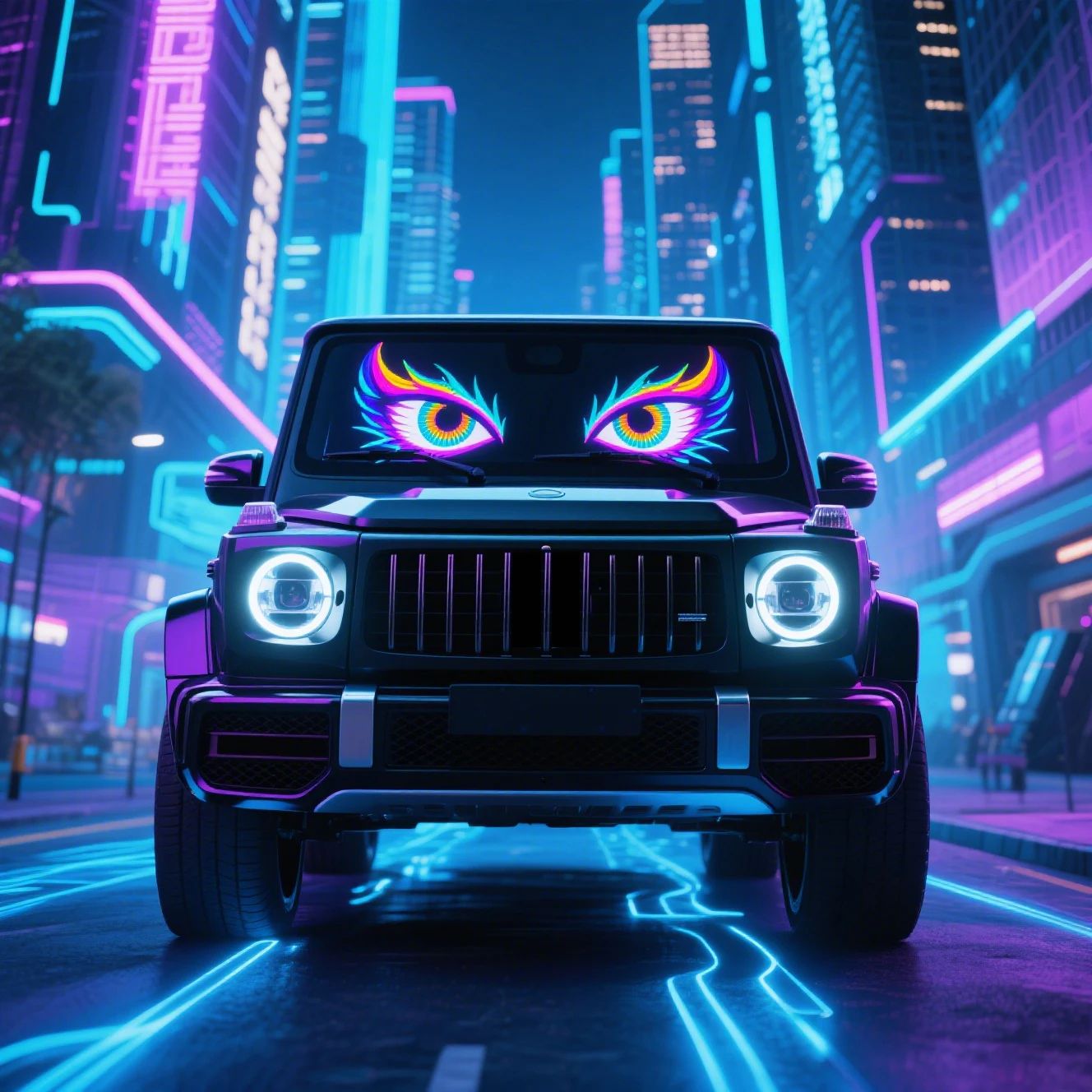 USB LED Demon Eyes Car Light Display – Dynamic Devil Eye Window Sign for Trucks & Cars Front/Rear Windshield