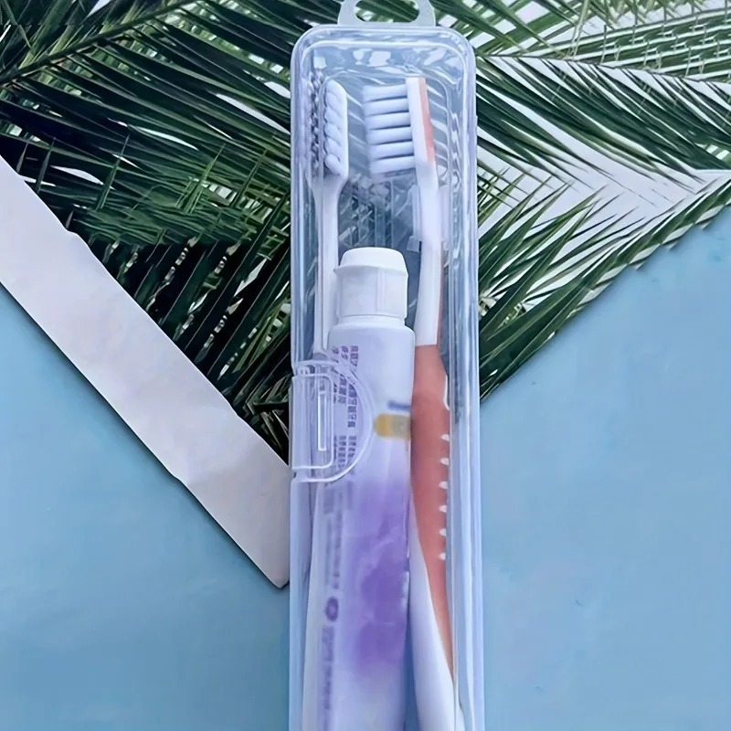 Portable Travel Toothbrush Case & Holder Transparent Organizer Box