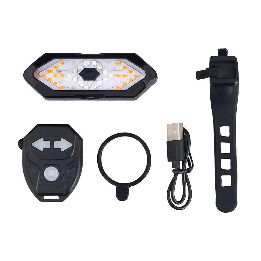 Wireless Bike Turn Signal Tail Light with Remote Control – USB Rechargeable LED Safety Lamp