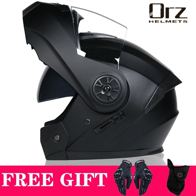 DOT Approved Modular Flip Motorcycle Helmet with Dual Lens and Interior Visor