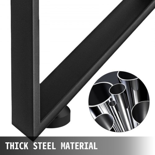 Black Metal Table Legs Set, Heavy-Duty Steel Table Legs for Dining Tables, Office Desks, Computer Desks & Benches