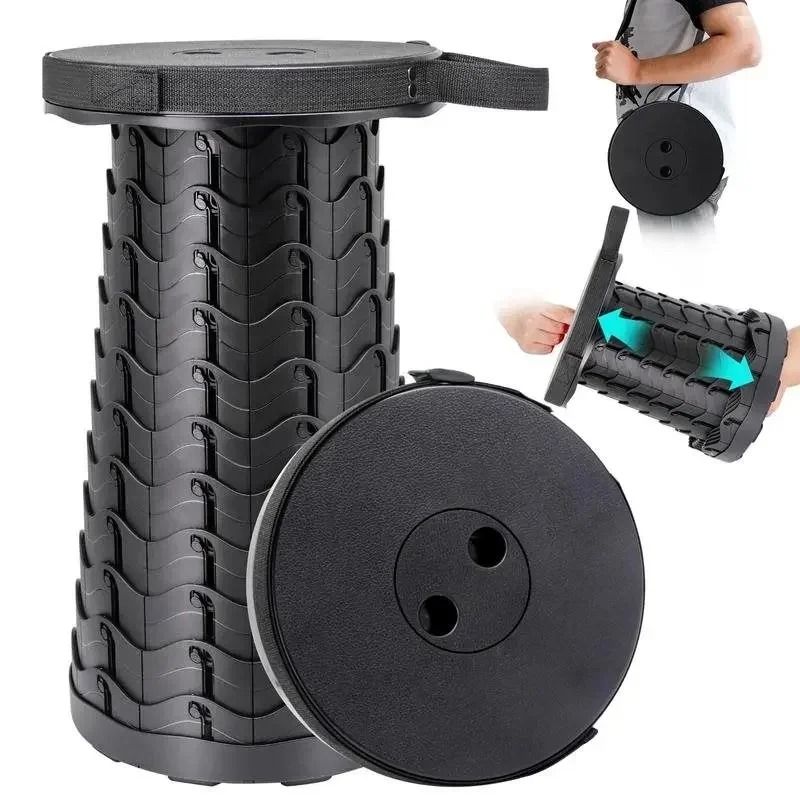 Portable Telescopic Folding Stool With Adjustable Height