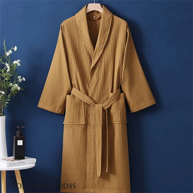 100% Cotton Couple Waffle Robe – Professional Kimono Bathrobe & Casual Summer Loungewear