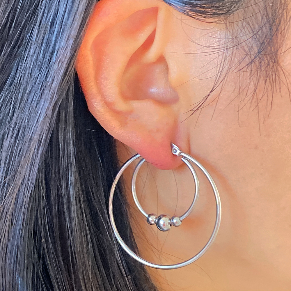 Single Piercing Double Hoop Earrings