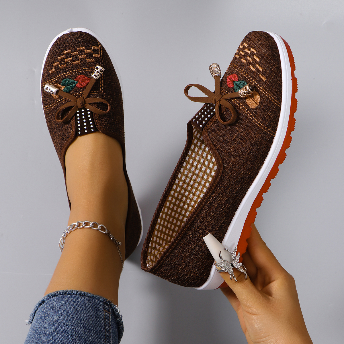 Breathable mesh flat shoes for women casual sneakers clearance shoes