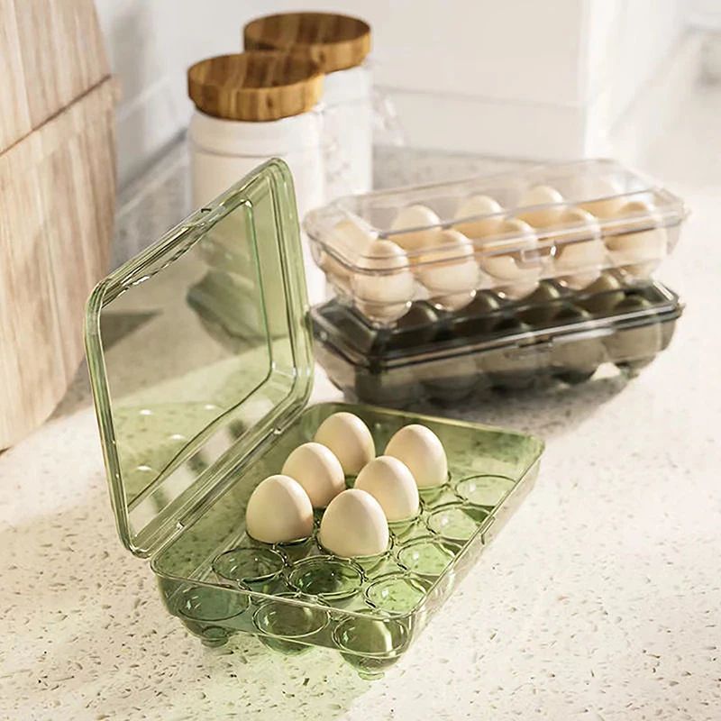 Transparent Egg Storage Box 10 or 15 Grid Refrigerator Container