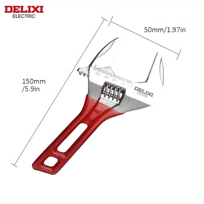 Adjustable Short Handle Ratchet Wrench with Big Opening for Bathroom Pipe Maintenance