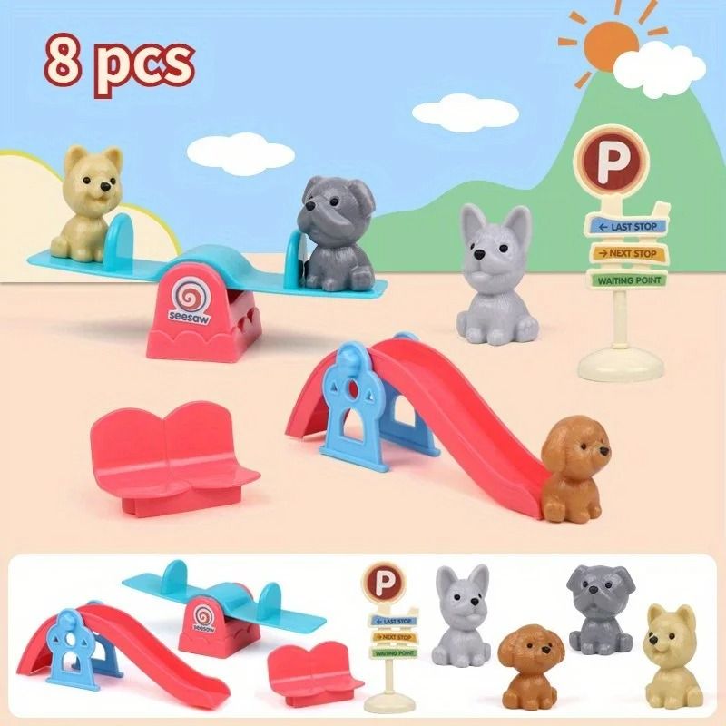 Mini Pet Puppy Cage & Dog Doll Play Set
