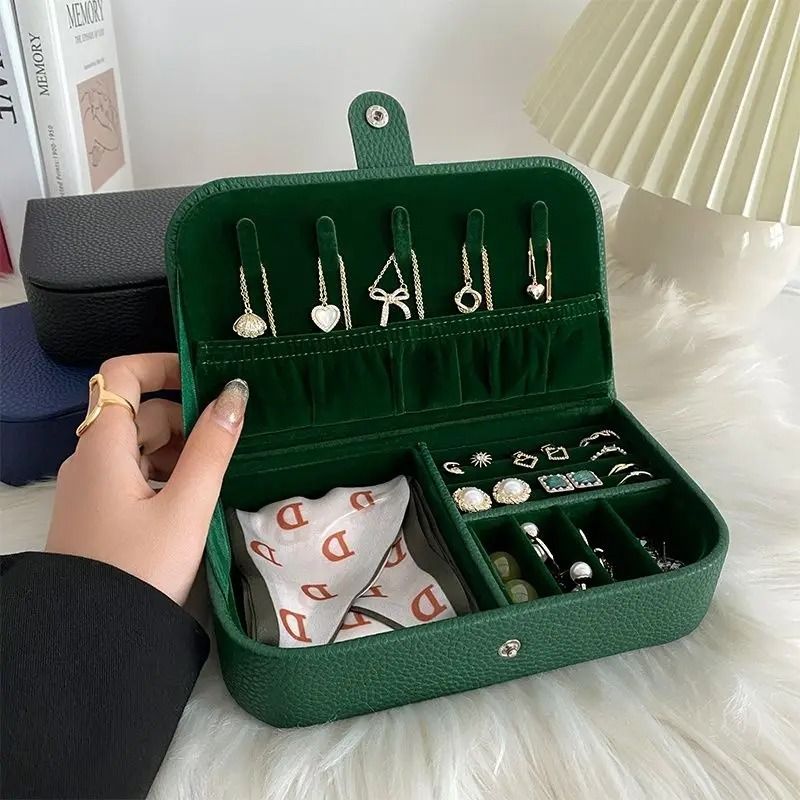 Portable Multi-Compartment Jewelry Organizer Box