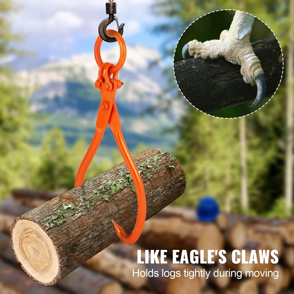 Heavy-Duty Log Skidding Tongs Claw Lifting Tool, Capacity, Durable Steel