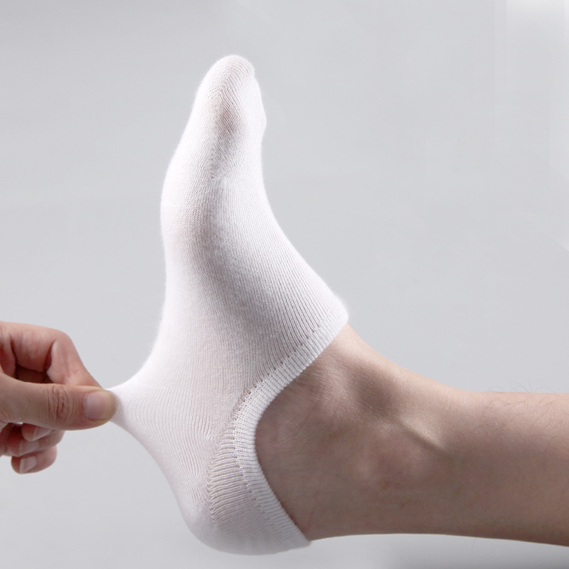 5-Pair Lot of Fashion Happy Mens Boat Socks, Silicone Grip Invisible Cotton Ankle Socks