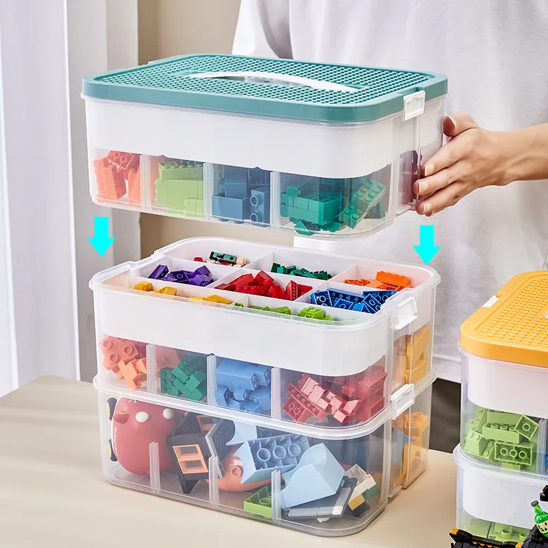 Plastic Lego Storage Box, Building Block Container, Children Toy Organizer, Kid Room Classification Part Sort Box