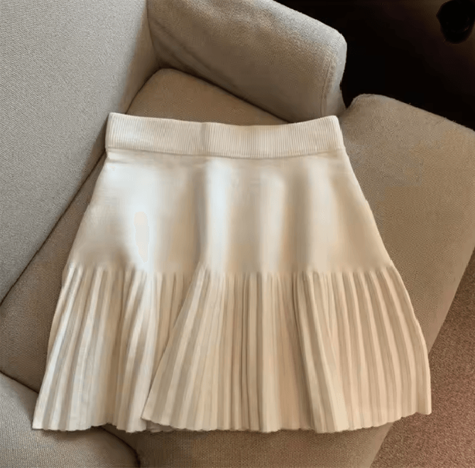 Sweet Knit Pleated Mini Skirt