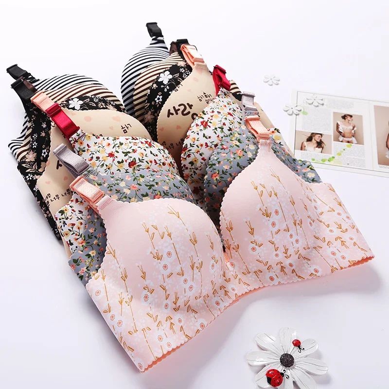 BloomLift Seamless Floral Push Up Bra for Women