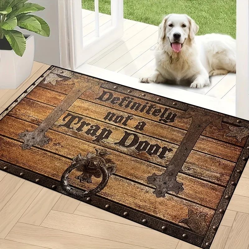 Rustic Trap Door doormat washable entry mat non-slip absorbent rug