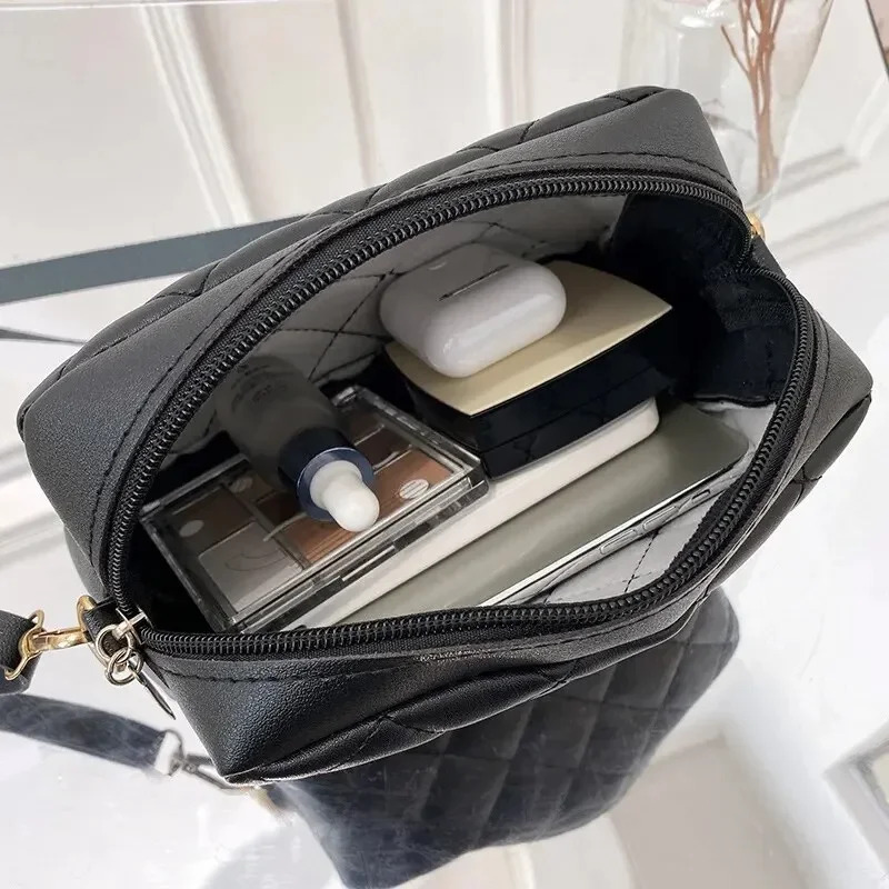 Embroidered Camera Bag Christmas Women's Fashion New Checkered Crossbody