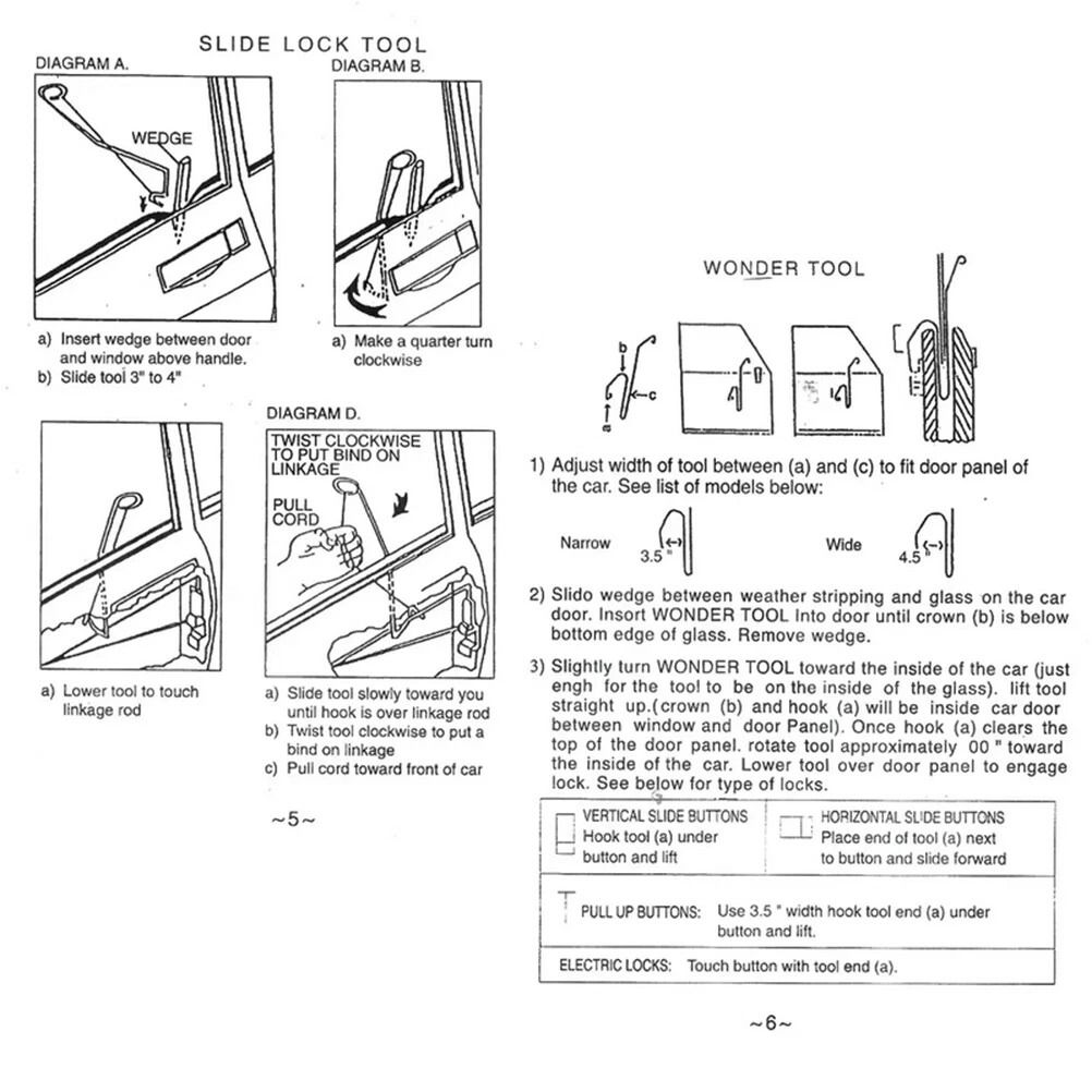 Universal Car Lockout Kit with Air Wedge Pump and Long Reach Tool Set